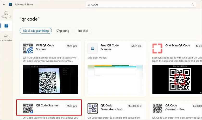 c&aacute;ch d&ugrave;ng ứng dụng qr code scanner tải xuống từ microsoft store 