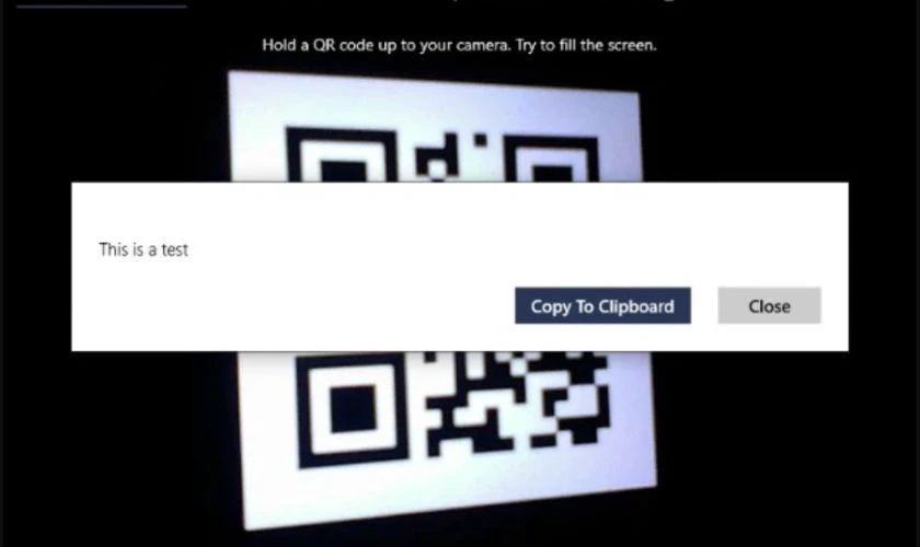 kết quả scan m&atilde; qr bằng ứng dụng tr&ecirc;n microsoft store