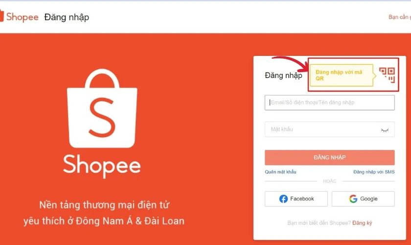 hướng dẫn đăng nhập shopee tr&ecirc;n m&aacute;y t&iacute;nh bằng m&atilde; qr