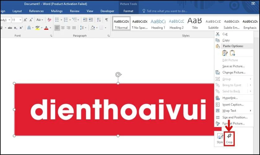 c&aacute;ch cắt ảnh trong word đơn giản nhất 