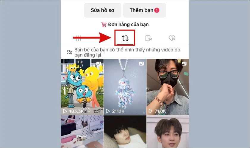 Hướng dẫn xem c&aacute;c video TikTok đ&atilde; đăng lại
