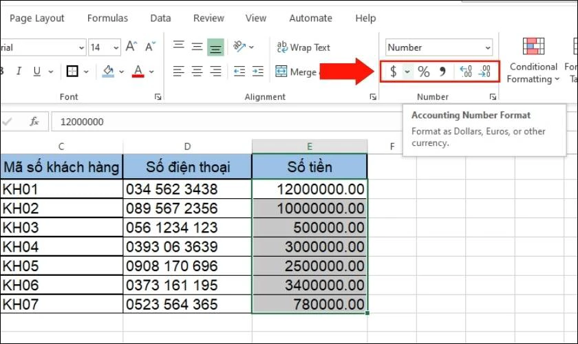 c&aacute;ch thiết lập định dạng số 