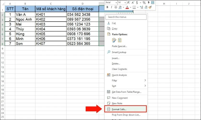 định dạng kiểu số trong excel 