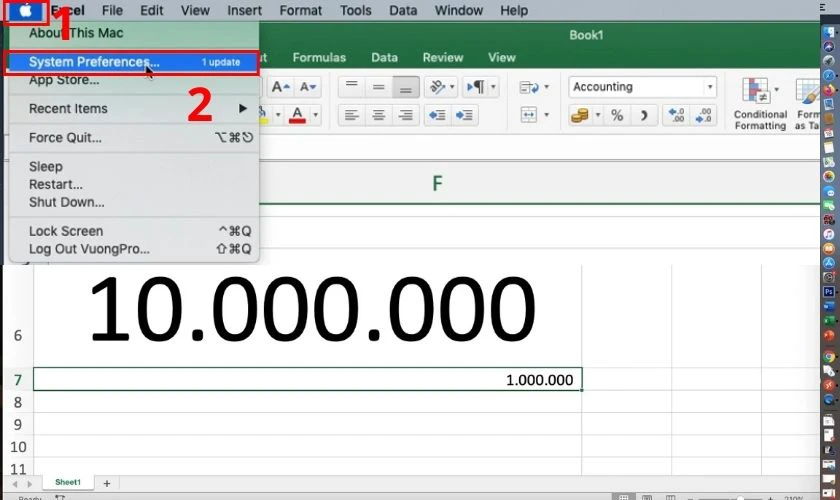 Đổi định dạng dấu phẩy thành dấu chấm trong Excel Macbook nhanh nhất