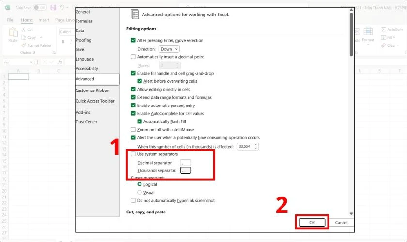Cách đổi dấu phẩy thành dấu chấm trong Excel đơn giản nhất