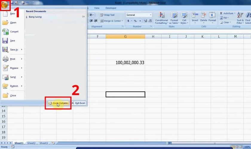 Cách đổi dấu phẩy thành dấu chấm trong Excel 2010, 2007