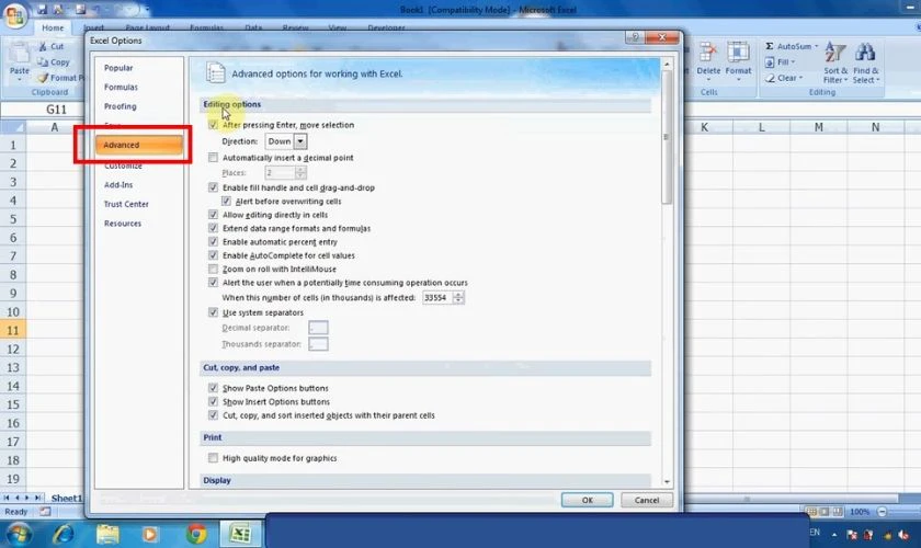 Sửa lỗi gõ dấu chấm thành dấu phẩy trong Excel 2010, 2007