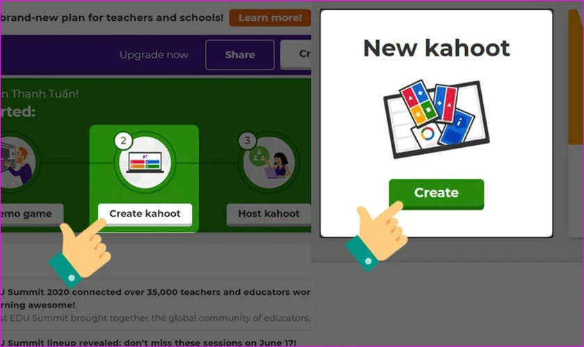 tạo câu hỏi trắc nghiệm trong kahoot