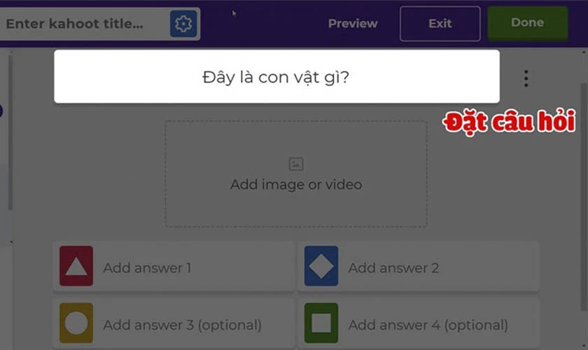 điền nội dung câu hỏi