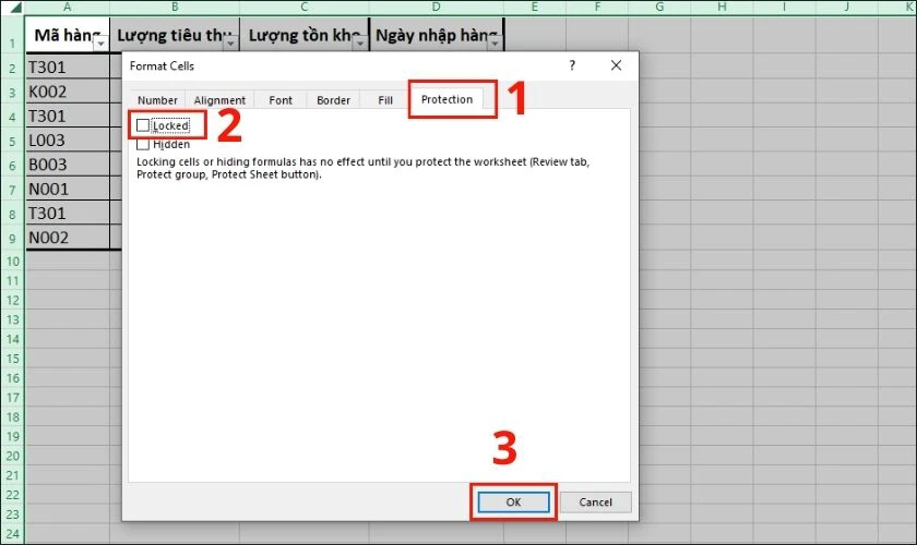 c&aacute;ch kh&oacute;a &ocirc; c&ocirc;ng thức trong excel