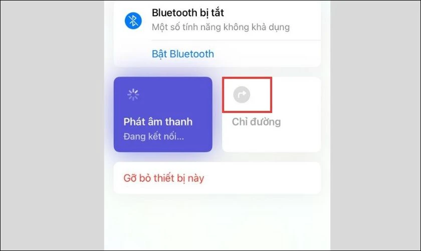 Nhấn chọn v&agrave;o mục Chỉ đường khi thất lạc, kh&ocirc;ng t&igrave;m thấy tai nghe