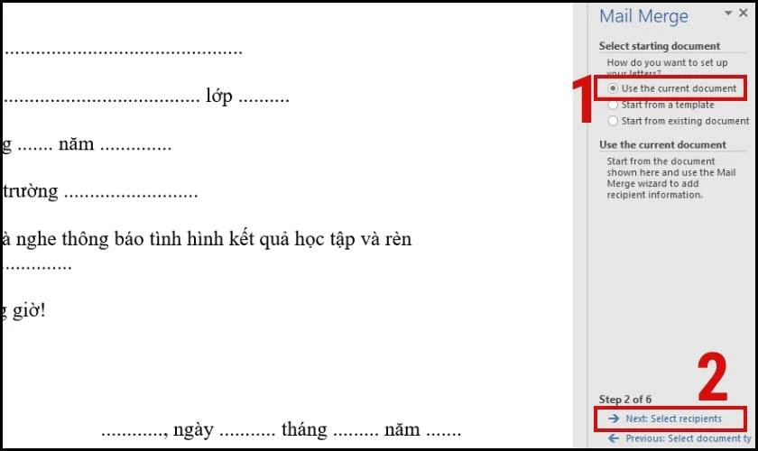 Tiếp tục c&aacute;c bước tạo danh s&aacute;ch thủ c&ocirc;ng 
