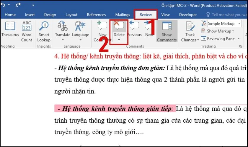 C&aacute;ch x&oacute;a từng phần comment 