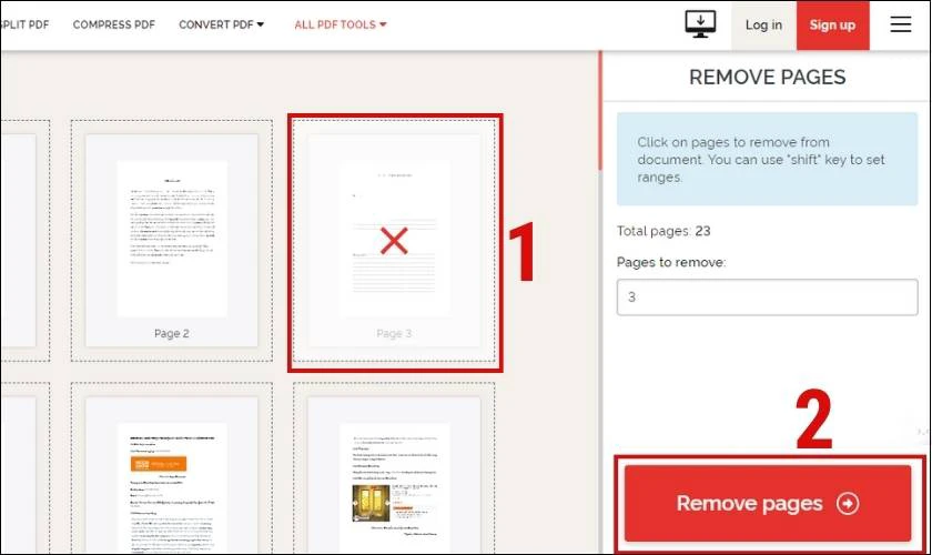 Tiến hành xóa bớt trang trắng dư trong pdf