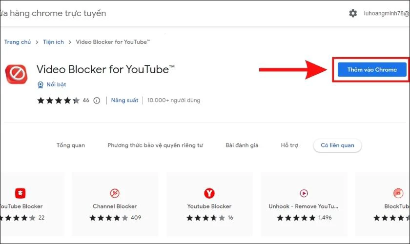 C&aacute;ch chặn video, k&ecirc;nh YouTube bằng tiện &iacute;ch Video Blocker