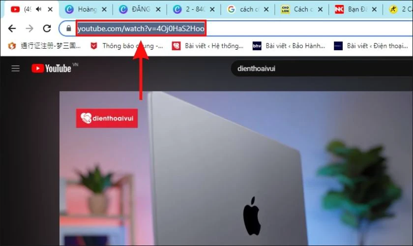 Copy đường link video YouTube