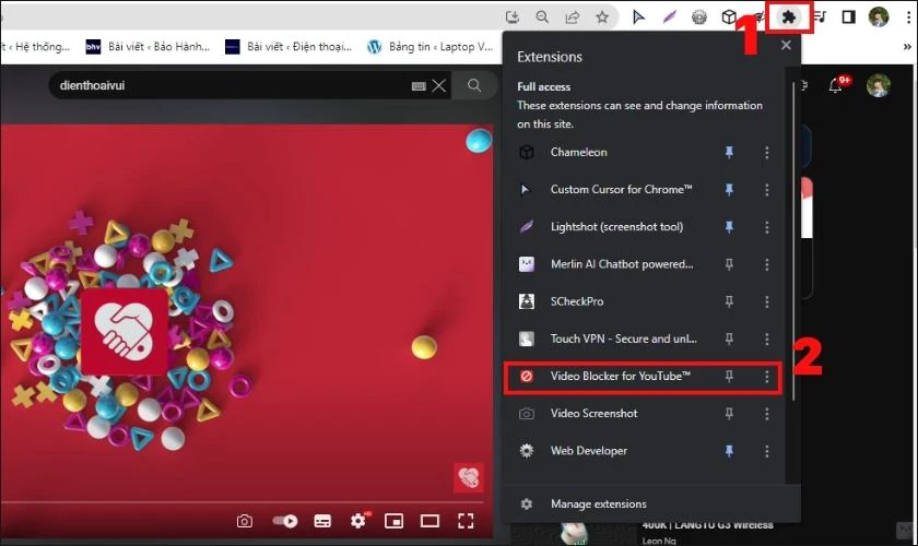 C&aacute;c bước chặn một số video YouTube nhất định bằng Video Blocker