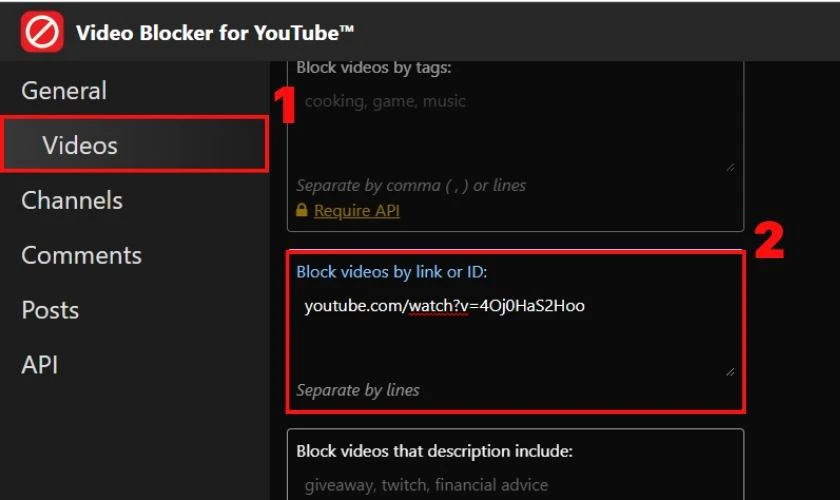 C&aacute;ch thực hiện chặn một số video YouTube nhất định bằng Video Blocker