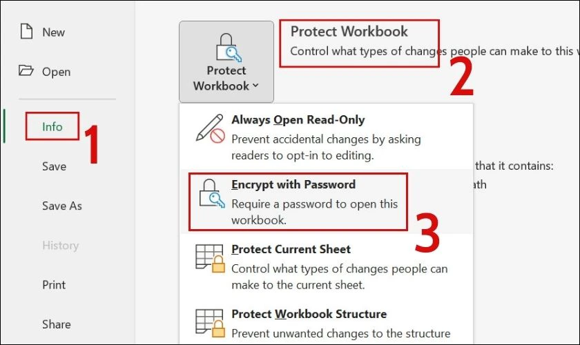 Bấm v&agrave;o Info để thực hiện đổi password