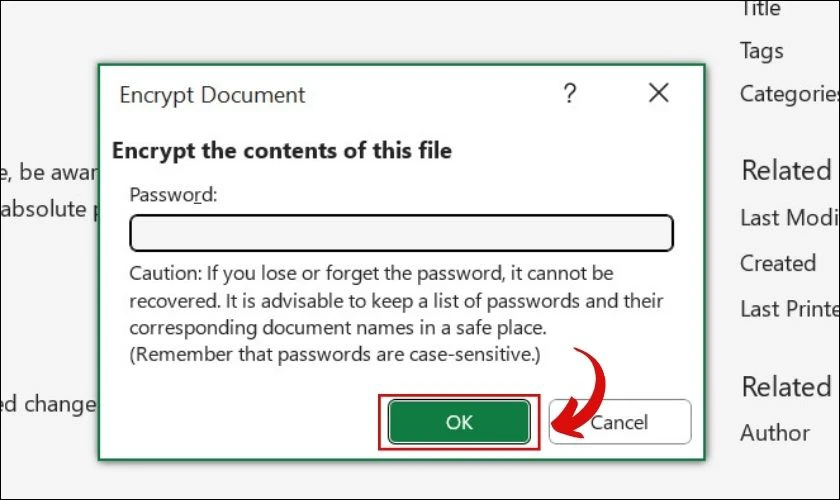Mẹo đổi mật khẩu Excel 