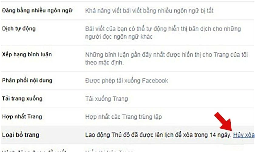 C&aacute;ch lấy lại Fanpage bị v&ocirc; hiệu h&oacute;a với bước hủy x&oacute;a