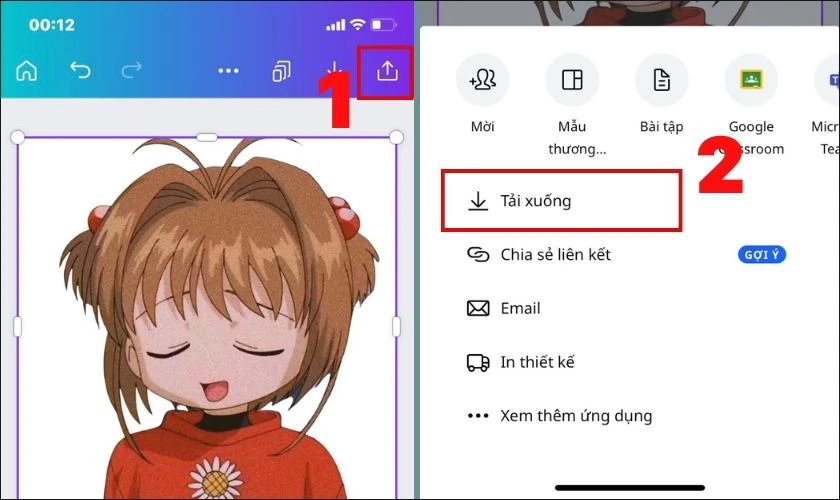 Các bước lưu trên điện thoại