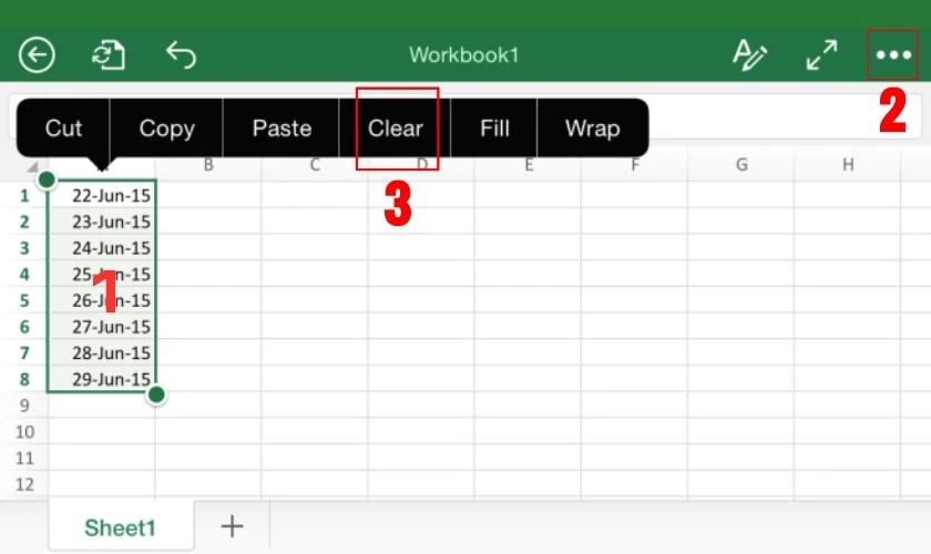 C&aacute;ch xo&aacute;t cột trong Excel tr&ecirc;n điện thoại nhanh ch&oacute;ng 