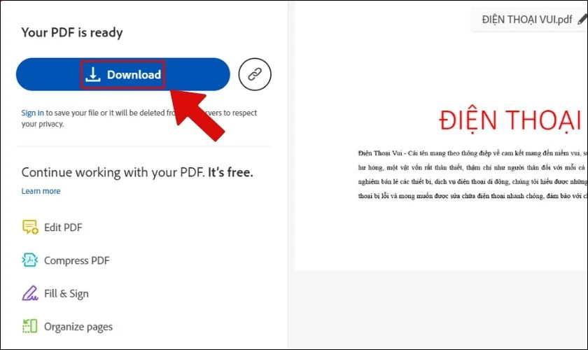 Nhấn Download để tải file PDF về