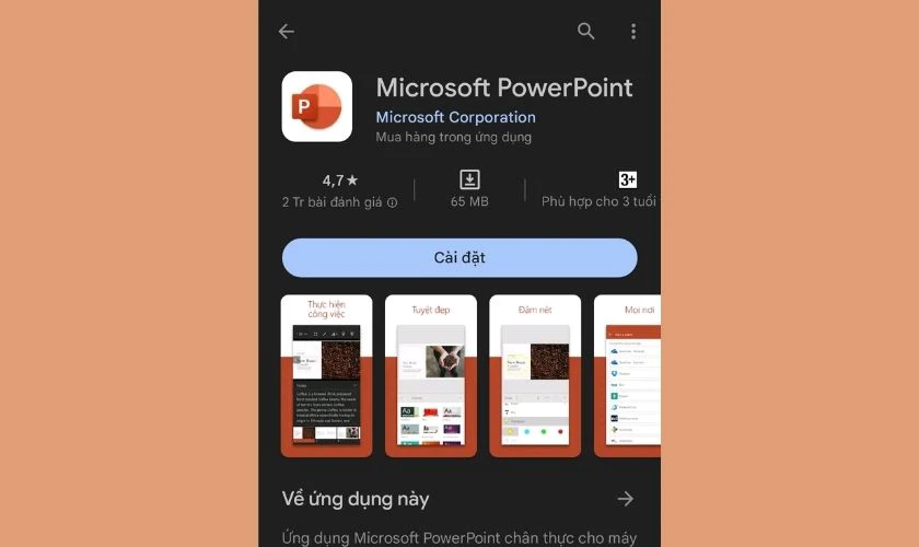 Cài đặt ứng dụng Microsoft PowerPoint