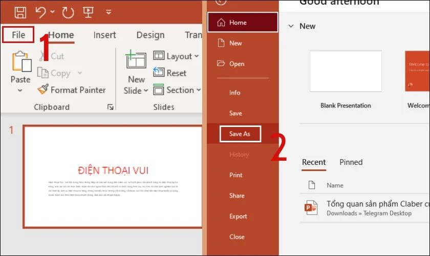 Chuyển PowerPoint sang PDF nhanh