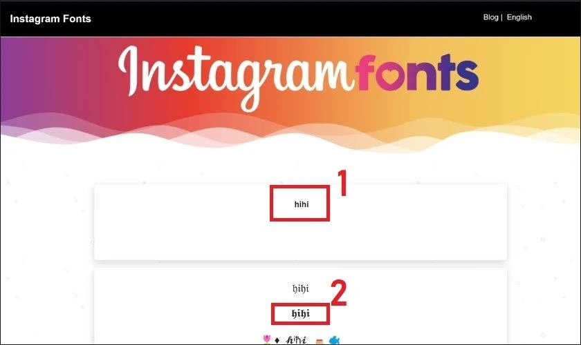 C&aacute;c bước thực hiện đổi font chữ tr&ecirc;n Instagram Fonts Generator