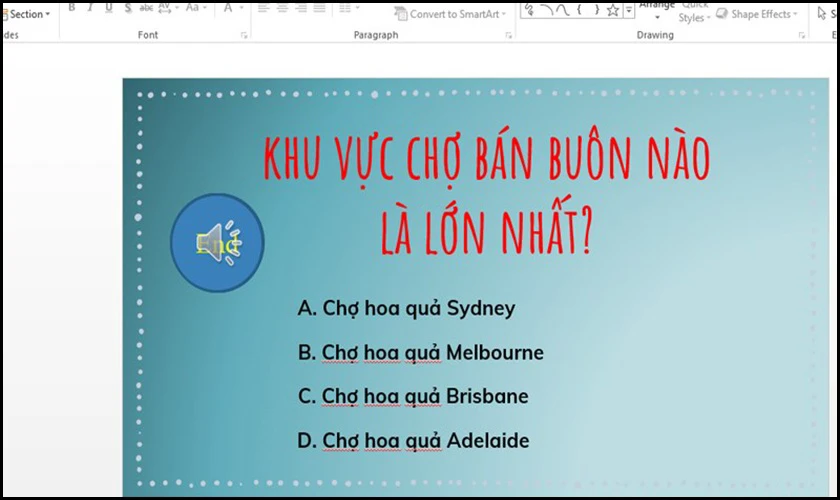 Dán mẫu đồng hồ đếm ngược đã tạo trong PowerPoint lên trang chiếu