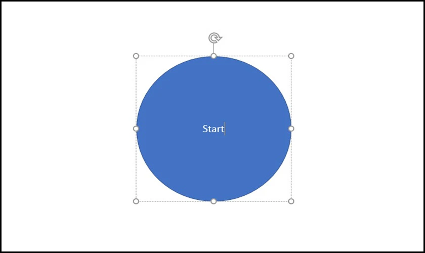 Chèn chữ Start trên shape