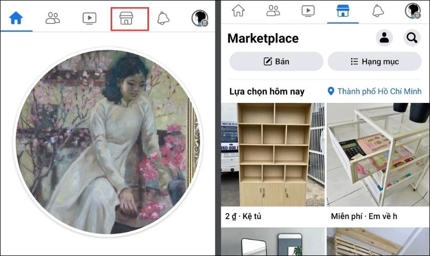 Kết quả khi ho&agrave;n th&agrave;nh mở, tắt Marketplace tr&ecirc;n Facebook