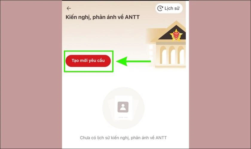 Chọn mục Kiến nghị để tố gi&aacute;c tội phạm tr&ecirc;n app VNeID