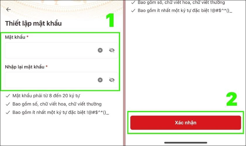Ho&agrave;n tất c&aacute;ch lấy lại mật khẩu t&agrave;i khoản ứng dụng VNeID
