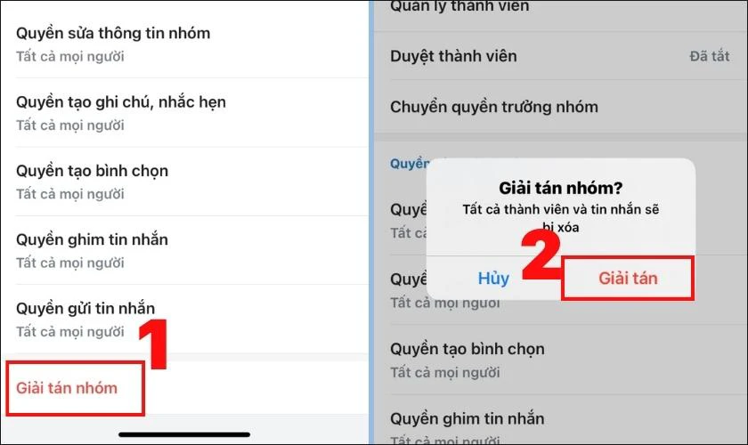 C&aacute;c thao t&aacute;c x&oacute;a nh&oacute;m chat Zalo tr&ecirc;n Facebook