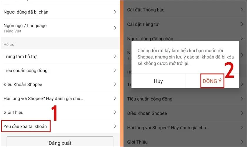 C&aacute;ch y&ecirc;u cầu x&oacute;a t&agrave;i khoản 
