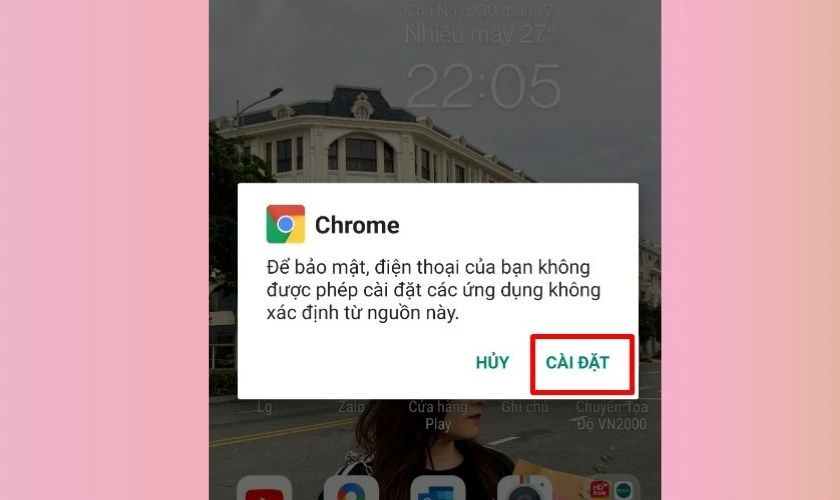 Nhấn C&agrave;i đặt QQ live cho Android