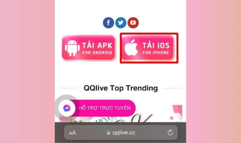Chọn tải iOS for iPhone