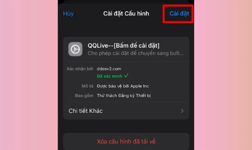 Nhấn C&agrave;i đặt app livestream cho iPhone