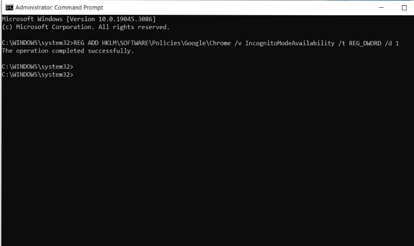 Vào cửa sổ Command Prompt để vô hiệu hóa ẩn danh